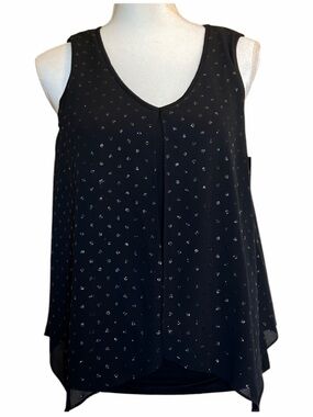 AGB black blouse with sparkly polka dots. Size medium. NWT
